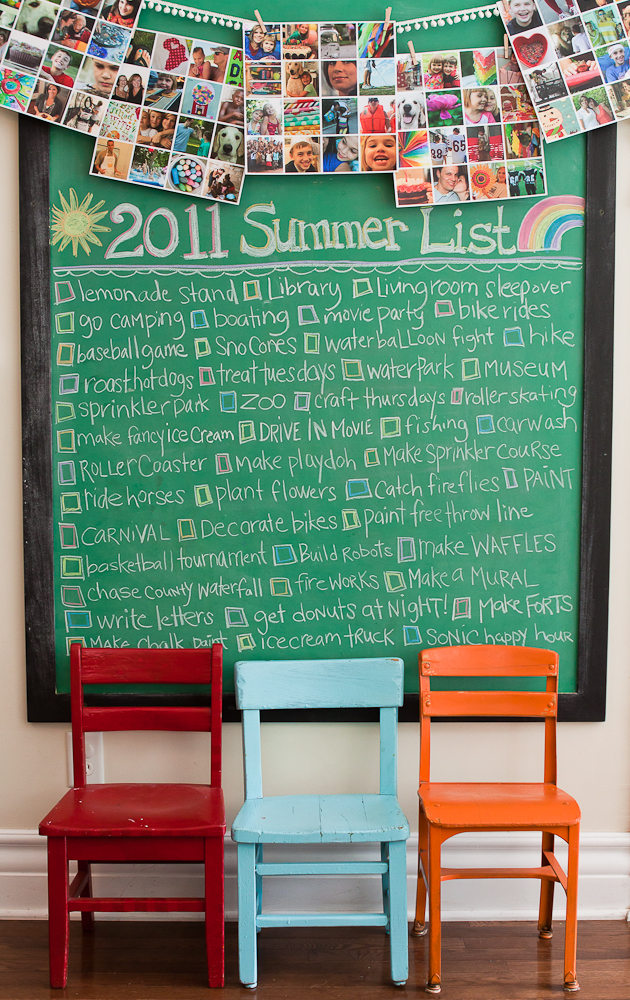 Meg Duerksen chalkboard list with photos