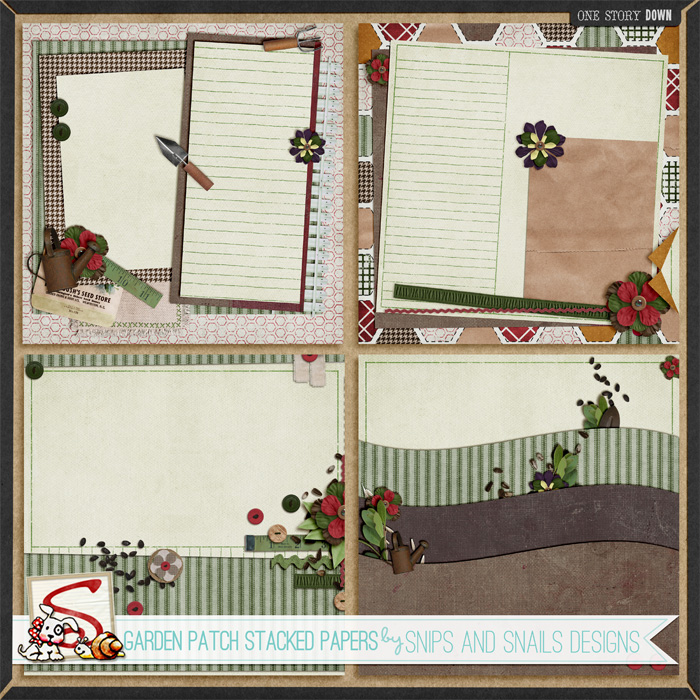 Garden Patch Stacked Papers by Snips and Snails Designs 